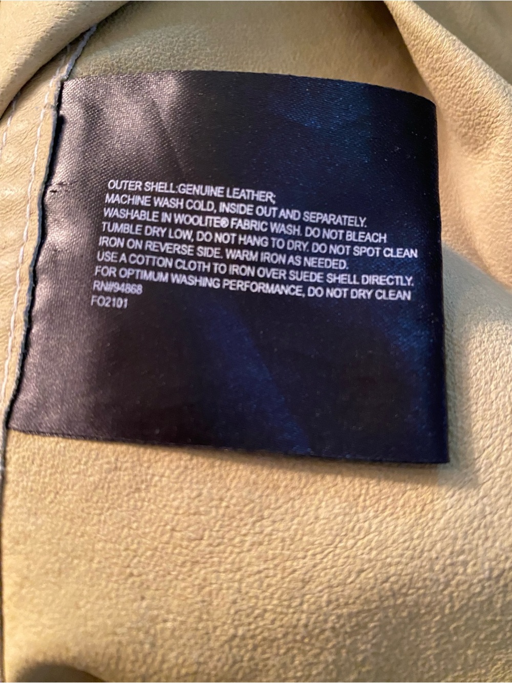 Bernardo Light Olive Green 100% Suede Leather Poncho - One Size - Picture 5 of 5